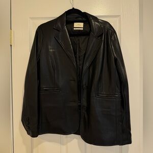 Urban Outfitters oversized black faux leather jacket, XS